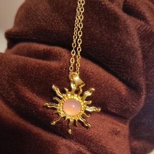 Gold Sun Pendant Necklace